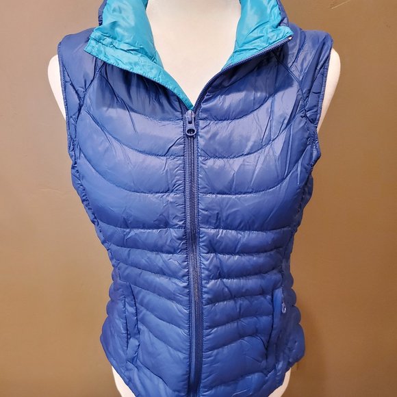 Two Toned Blue Down Vest (Small) - Picture 1 of 9